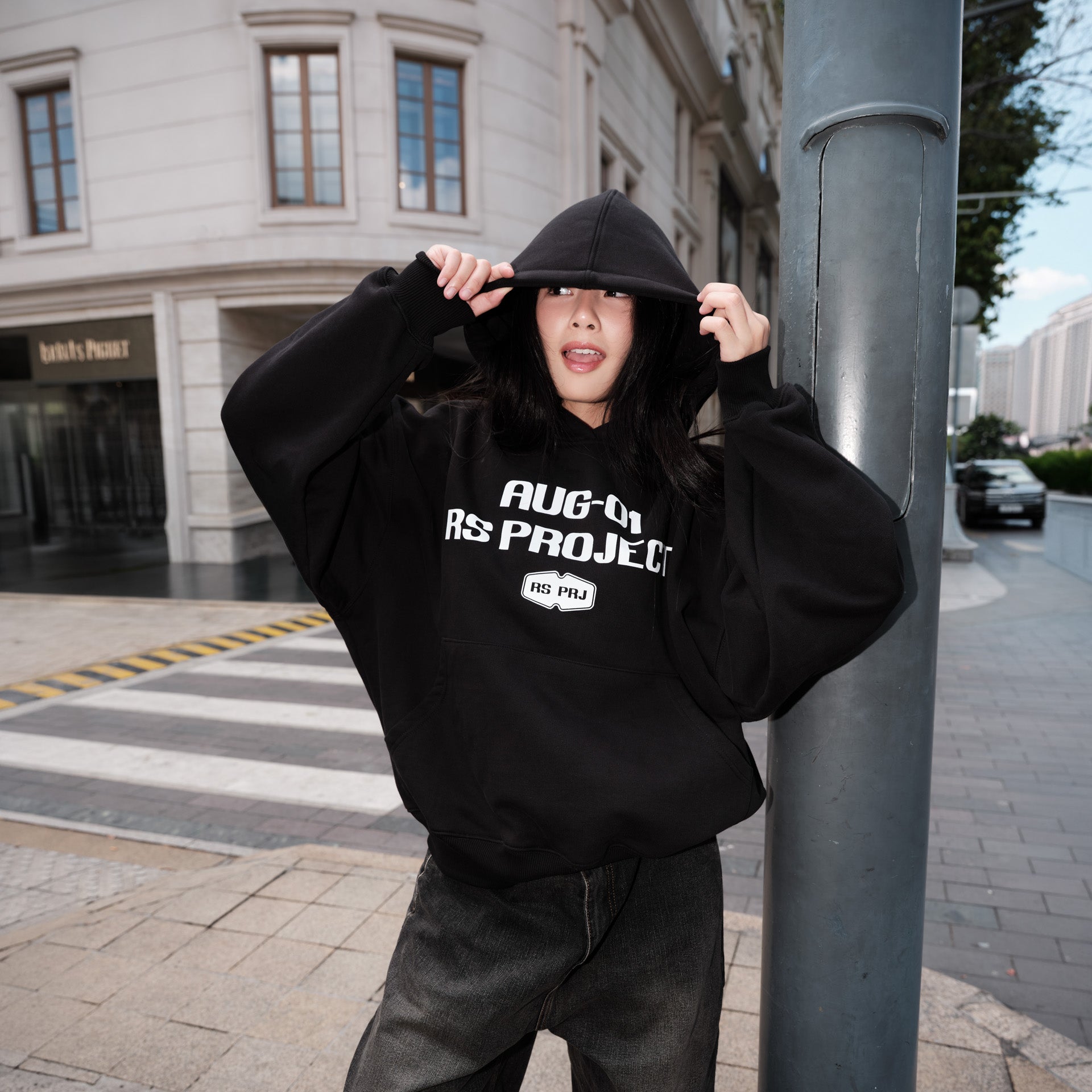AUG-01 RS PROJECT ÁO HOODIE ĐEN