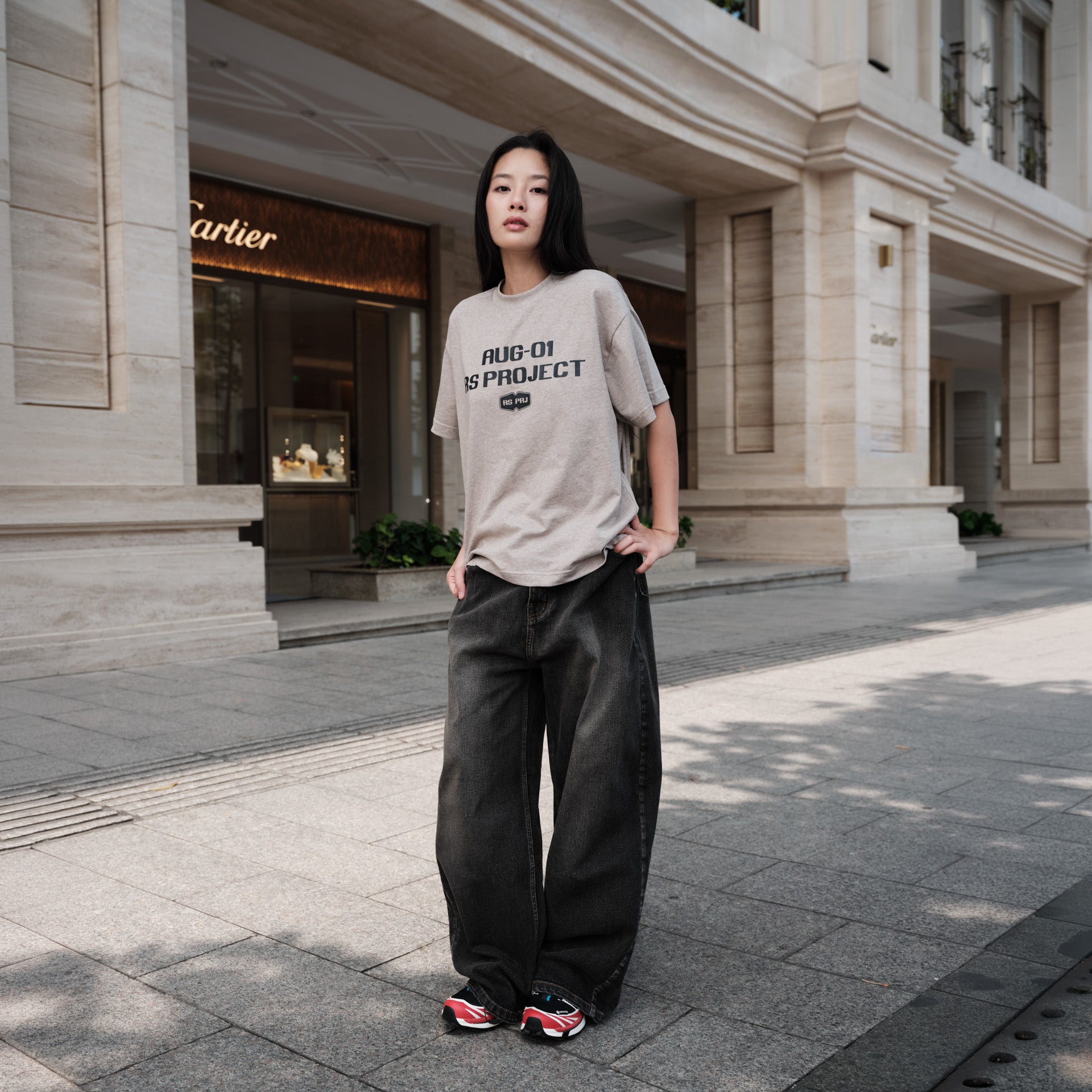 RS PROJECT AUG-01 PEPPER GRAY TYPO UNISEX