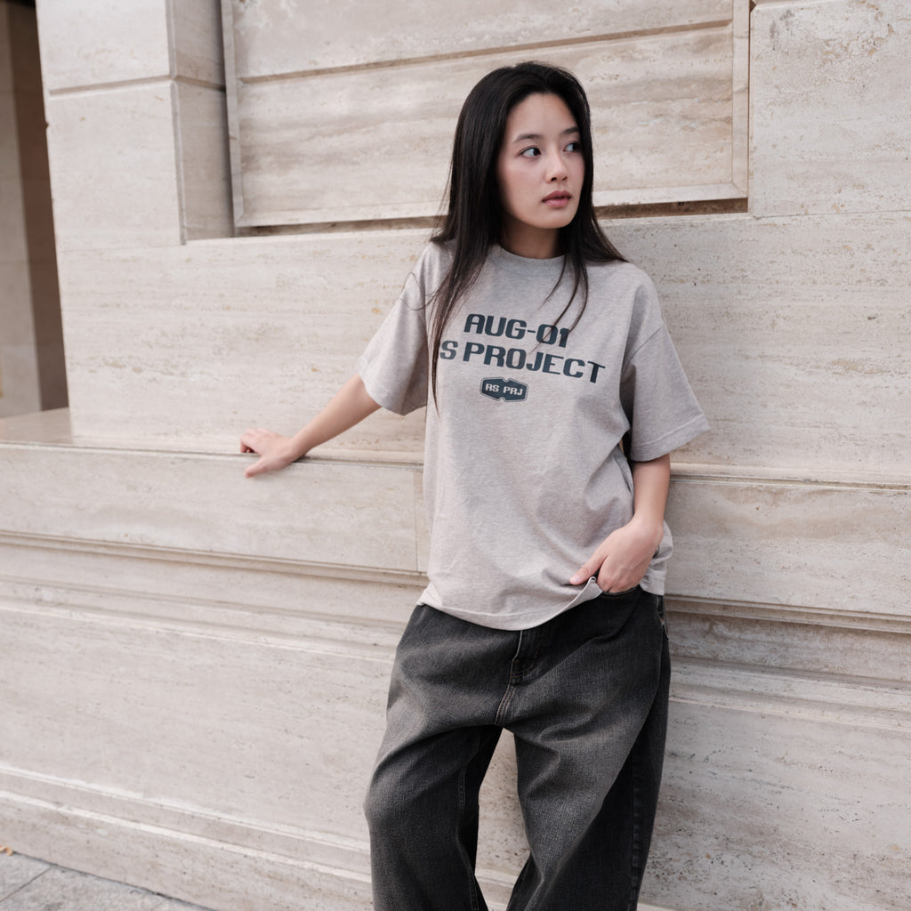 RS PROJECT AUG-01 PEPPER GRAY TYPO UNISEX