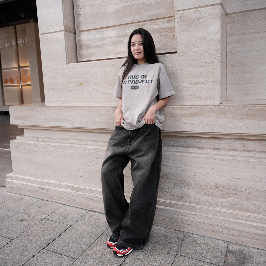 RS PROJECT AUG-01 PEPPER GRAY TYPO UNISEX